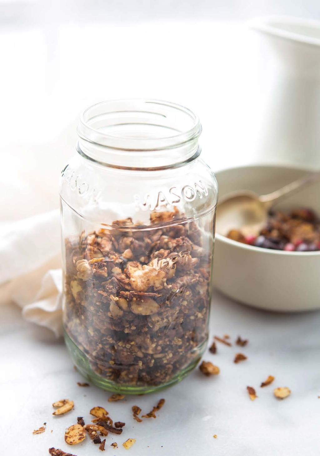 8. Paleo Protein Powder Granola Chocolately granola bakes into a crunchy gluten-free, grain-free topping that is absolutely delicious!