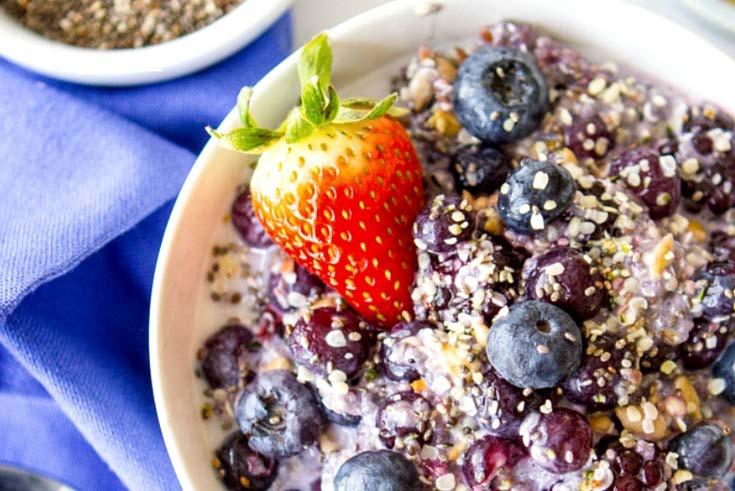 Sweet Breakfast Bowls 13. Fiber Starter Breakfast Bowl Swap out that nutrition-deficient cereal for this hearty breakfast bowl of high-fiber, gluten-free goodness.