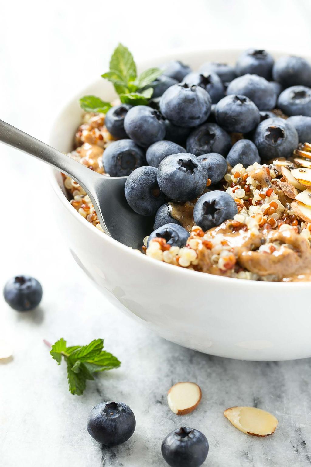 15. Blueberry Muffin Quinoa Bowl The flavor of a blueberry muffin in a protein packed quinoa bowl.