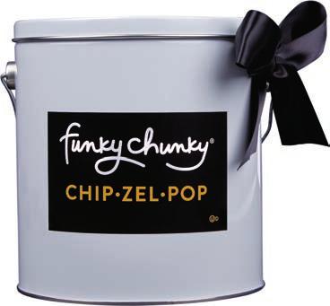 PAIL GIFT TIN This gift is filled to the lid with two rich and delicious pounds of your favorite FunkyChunky flavor.