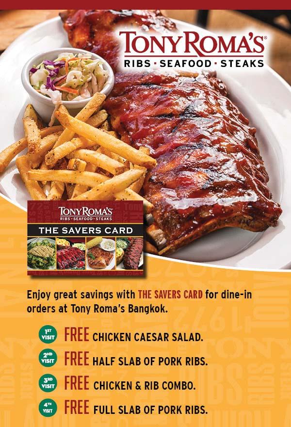 TONY ROMA S BANGKOK CHRISTMAS & NEW YEAR S FEAST Celebrate this holiday season at Tony Roma s from 15th December 2017 to 1st January 2018 with our newly created Christmas Feast.