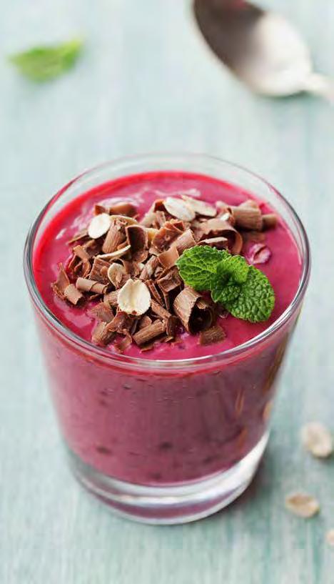 CHOCOLATE BERRY SMOOTHIE 1 Serving 1 cup unsweetened coconut milk 1 packet Cleanse Shake 1 cup frozen strawberries 1 Tbsp chia seeds 1 Tbsp coconut oil 1 Tbsp unsweetened cacao powder 1 Tbsp cacao