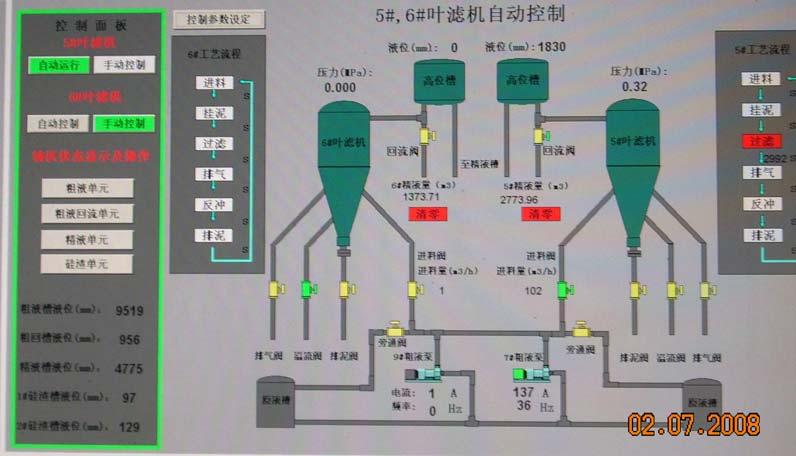 View of PC-PLC control display 6.