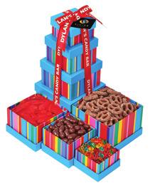 THE PERFECT MIX SWEET TREAT TOWER Tier upon tier of delicious chocolate and gummy candy favorites, take your love of candy & chocolate to new heights!
