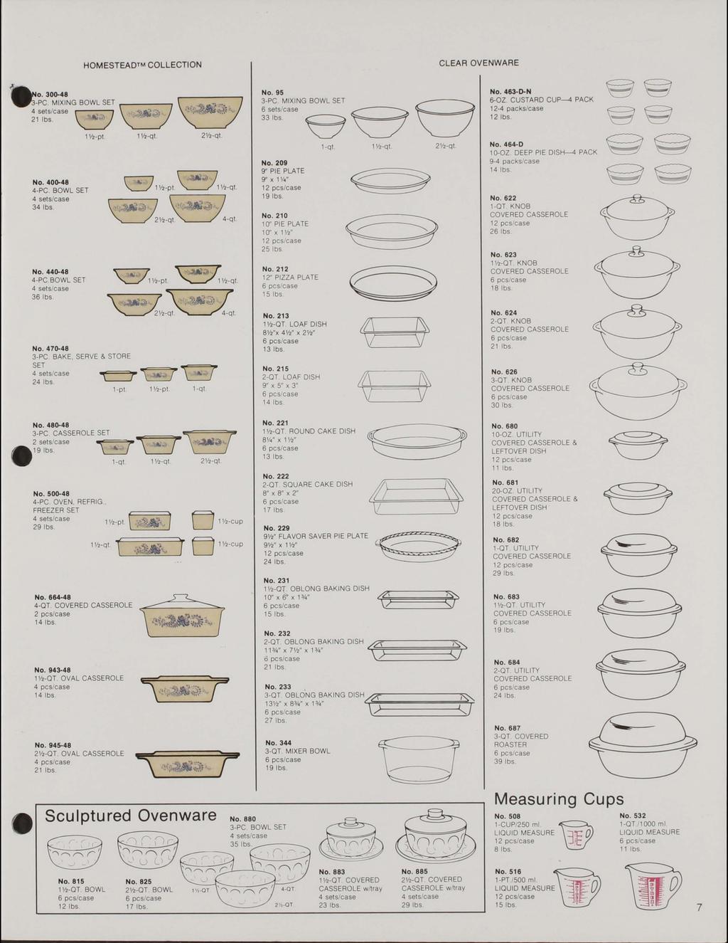 HOMESTEAD COLLECTION ~o. 300-48 w-:i- -PC MIXING BOWL ~ ;,s~~~/case G No. 400-48 4-PC. BOWL No. 440-48 3 \5 ~ 1 V,-pl 1V,-q1 211,-ql r::::9 111,-pt ~ 111,-qt ~~ ~ V,-~ -qt \._,9; V,-pt ~ V,-qt No.