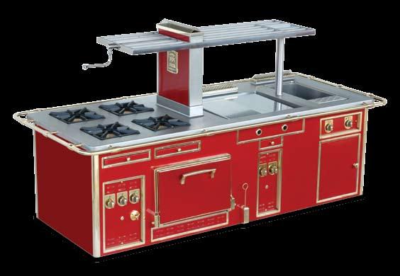 Private Customer - Italy - 2005 - Traditional made to measure central stove, red enamelled finish,