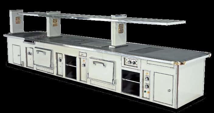 De Karmeliet Restaurant - Bruges - Belgium - 2000 - Made to measure central stove, white enamelled finish, stainless