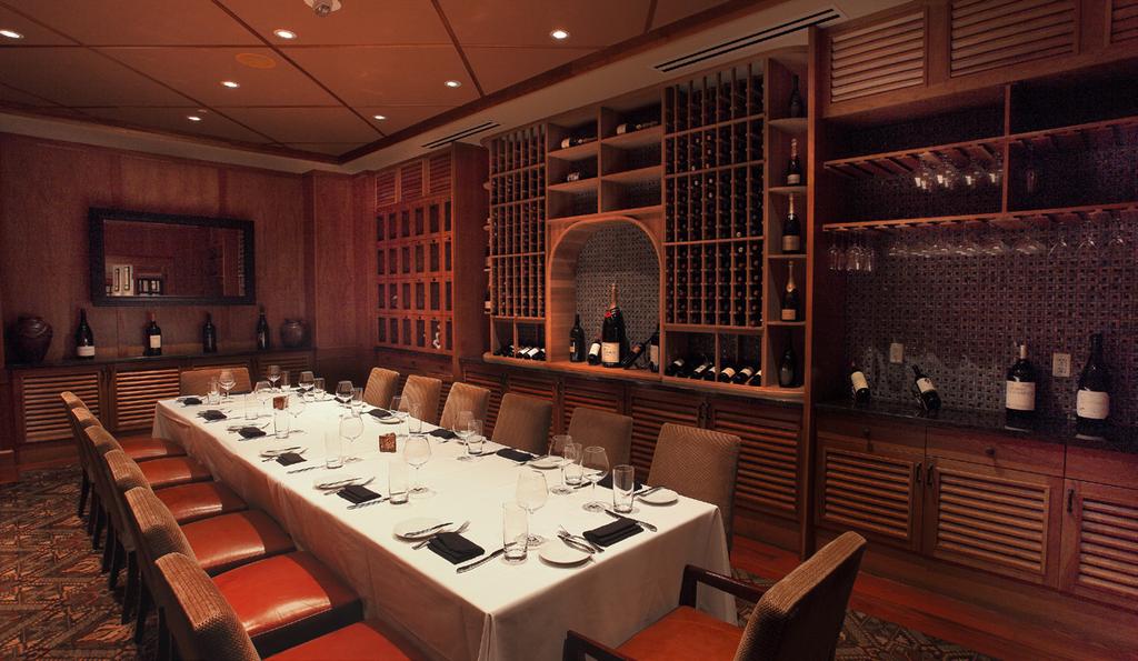 The Private Dining Room of the wldclass Copper Rock Steakhouse accommodates