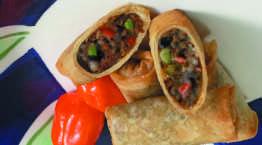 spring rolls Mini Vegetable Springroll A light mixture of Chinese vegetables tossed with soy sauce,