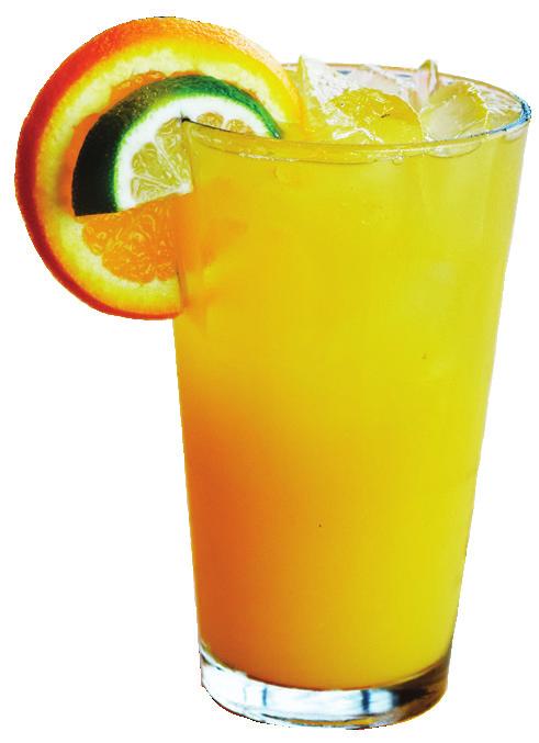 FUZZY THINGS Absolut Citron Vodka, triple sec, peach schnapps, orange juice, pineapple juice, simple syrup and sour mix.