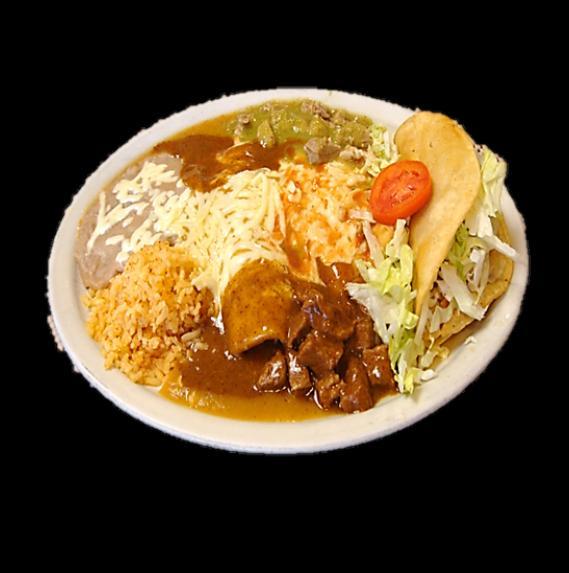 combination PLATes AVAILABLE DURING LUNCH AND DINNER Your choice of chicken, beef or pork (cheese available for Enchilada & Quesadilla).