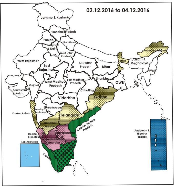 04 December (Day 3): Heavy to very heavy rain very likely at isolated places over Andaman & Nicobar Islands.