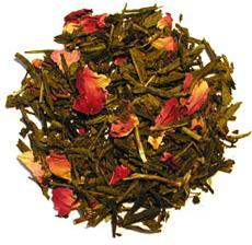 Sencha Kyoto Cherry Rose Fresh, smooth sencha tea with depth and body. The cherry flavoring and subtle rose hints give the tea a wonderful exotic character not to mention a joy to behold.