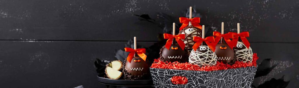 99 A B C Halloween Jumbo Caramel Apples All three Halloween characters are available on our six Signature Flavors and new Seasonal