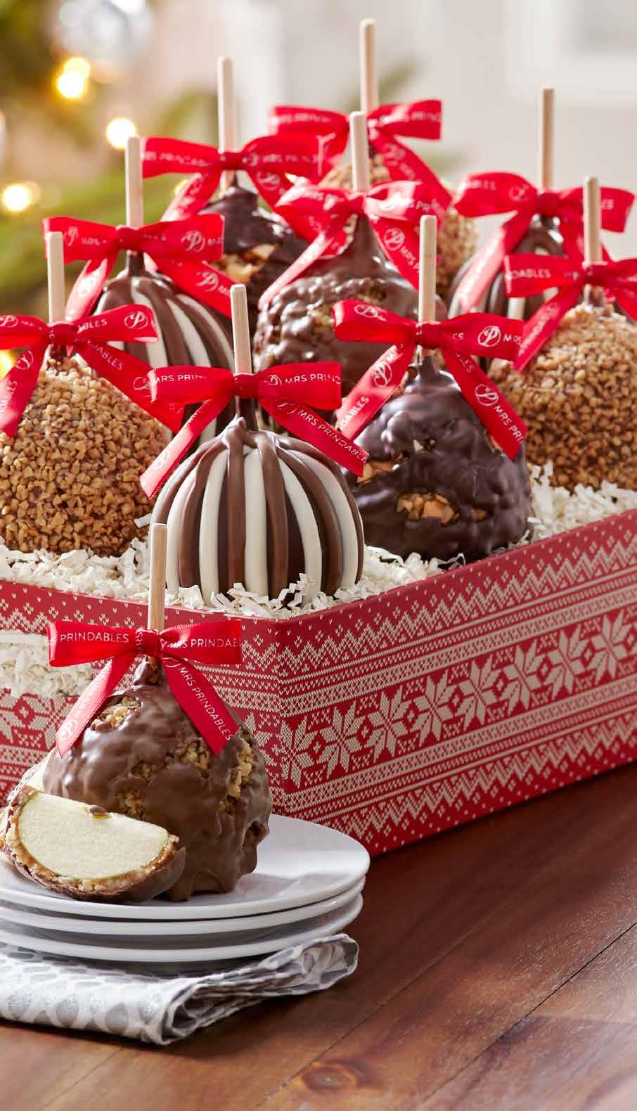 99 Holiday Triple Chocolate Caramel Apples, case of 12 The answer to your holiday party favor needs or individual gifts to satisfy all the