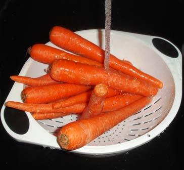 Step 2 - Wash the carrots!