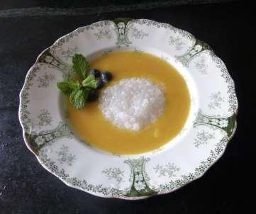 Tapioca with Mango Coulis Serves 8 This refreshing dessert is perfect for a summer day. You ll need to plan ahead for this, but that s a good thing.