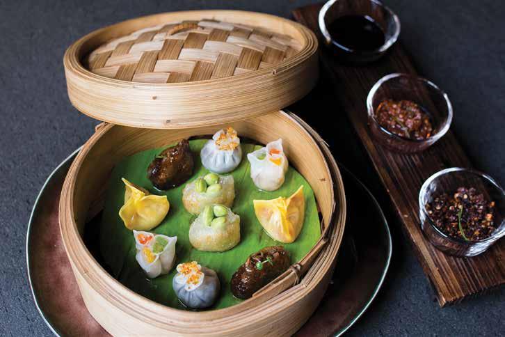 Pk sang choi bao White truffle mushroom dumpling `700 Edamame & shallot dumpling `600 Mixed vegetable & chili
