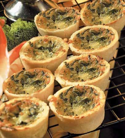 Spinach, and Quiche with Mushroom.