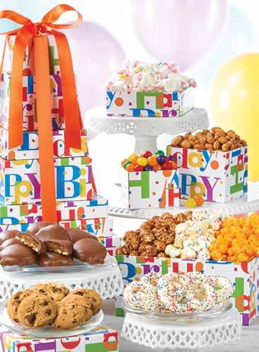 Add Some POP to elebrations IG IRTHDAY POPORN TINS Go big for their special day. These 3-flavor tins are filled with classic utter, heese and aramel. 2-Gallon tins contain 32 cups of popcorn.