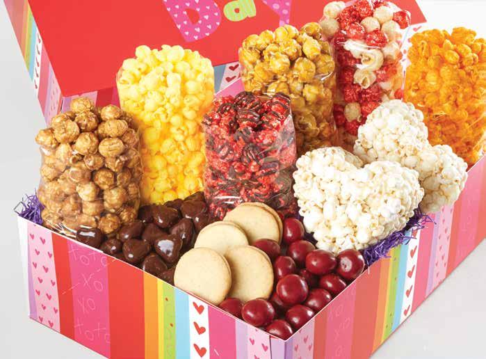 Towering Treats They ll Adore HAPPY VALENTINE S DAY ULTIMATE SNAK ASSORTMENT What better way to profess your love than with this plentiful assortment of Raspberry Filled Galettes,