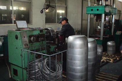Sections of steel coil are cut then