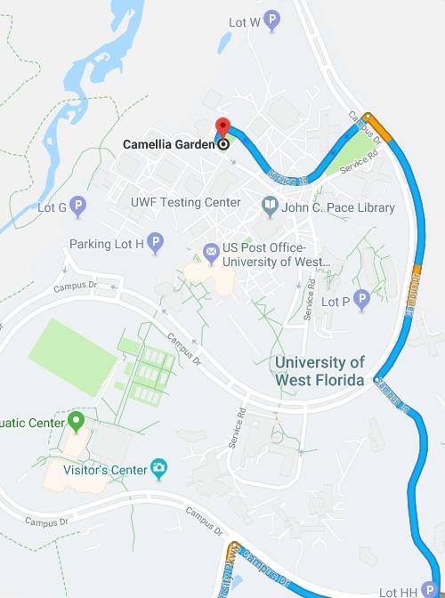Map and directions to UWF Camellia Garden. Directions to the garden; if heading east on 9 Mile Road you will turn North/left at University Pkwy.