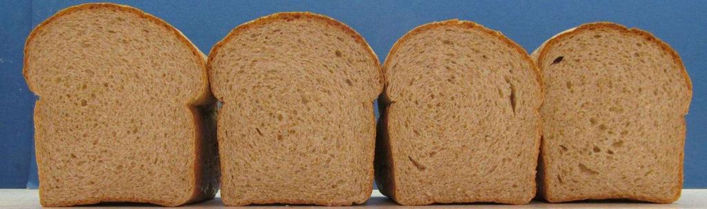 Whole Wheat Pan Bread Quality Whole-wheat breads formulated with 15% whole yellow pea flours.