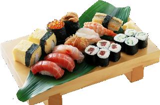 .. Tuna, Salmon, Albacore, Yellowtail, with Seaweed Salad (No