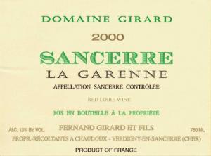 A.O.C Sancerre "La Garenne" White Soil: mix of stony and calcareous soils, clay, limestone and silica.