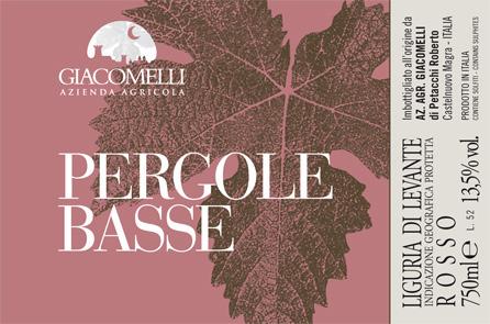 Pergole Basse Appellation: LIGURIA DI LEVANTE ROSSO IGT Zone: Castelnuovo Magra (province of La Spezia) Vineyard extension (hectares): 0.