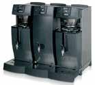 26 TABLE-TOP STOLNI TABLE-TOP UREĐAJI MACHINES APARATI RLX 575 Izvedba RLX 575 sa dva sustava za pripremu kave, dva spremnikom kave (2 litre svaki) sa indikatorom razine sadržaja, i zasebnom