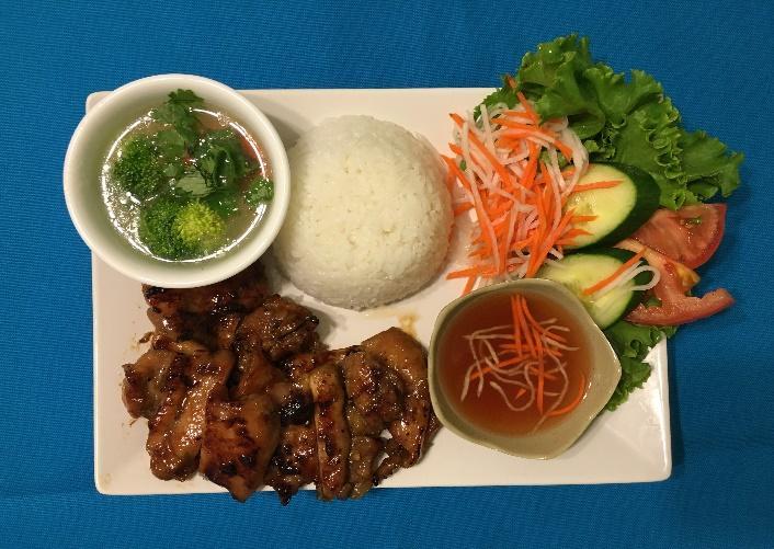 Grilled chicken with vermicelli noodles.$10.
