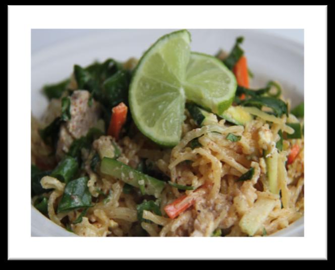 Recipe paleo pad thai FOR Noodles: ½ medium spaghetti squash 1 pound chicken, cut into 1 inch pieces 2-3 cloves garlic, minced 2 eggs, whisked 3 cups chopped veggies (I used carrots, zucchini, and