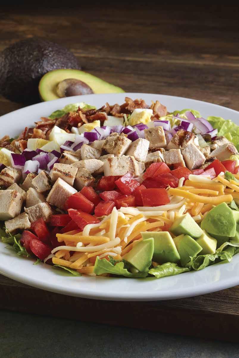 HOMEMADE ASIAN INSPIRED FAVOURITES SALADS FRESH SALADS SMOKEHOUSE CHOP SALAD RM47 Freshly chop mixed field greens tossed with diced smoked chicken, turkey bacon & spiced pecans, cheddar cheese,