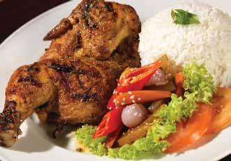 Half chicken, rubbed, grilled and basted with authentic Malaysian spices. Served with acar rampai and steamed rice.