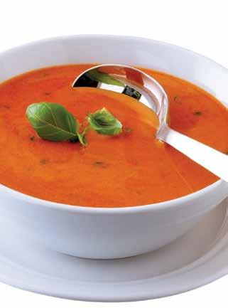 soups 4 SERVINGS ROASTED GARLIC & ROMA TOMATO SOUP 1 28 ounce can whole peeled tomatoes 4 garlic cloves, roasted 3 tablespoons tomato paste 6 ounces silken tofu 3 tablespoons extra virgin olive oil ½