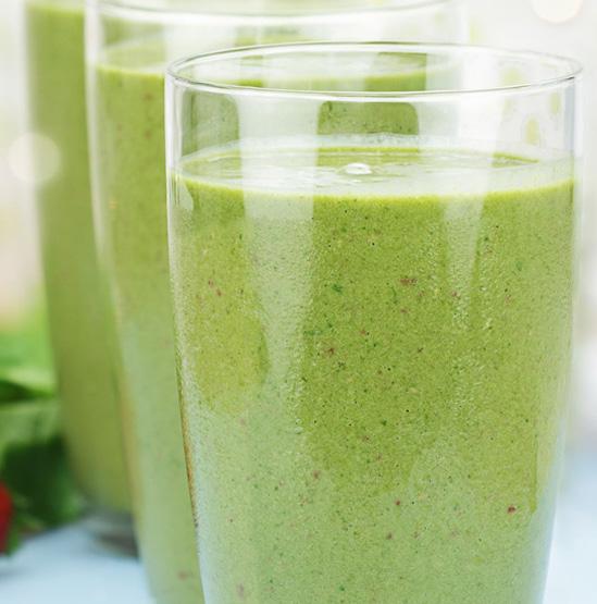 12. Green Protein ½ cup coconut water ¼ cup Greek yogurt ½ cup raw kale 1 cucumber 1 cup