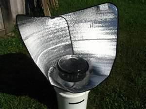 A solar oven can be an effective way to cook when direct sunlight is available.