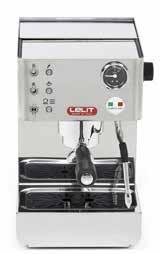 50s line - Lelit Espresso i Data sheets Anna 1 3 5 4 Stainless steel appliance body / Tank water level visible from the side / 3 way solenoid valve to dry up the coffee powder / 250 ml brass boiler/