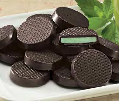 00 Dark Chocolate Mint Patties Chocolates con centro de menta Thin dark chocolate wheels