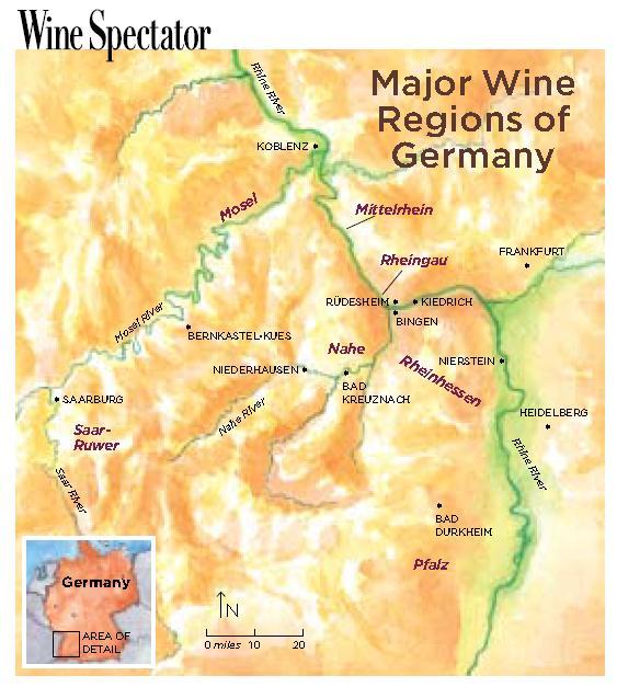 German wine has high levels of acidity, caused both by less ripeness in a northerly climate and by the selection of grapes such German Wine The majority of German wine is produced in the western part