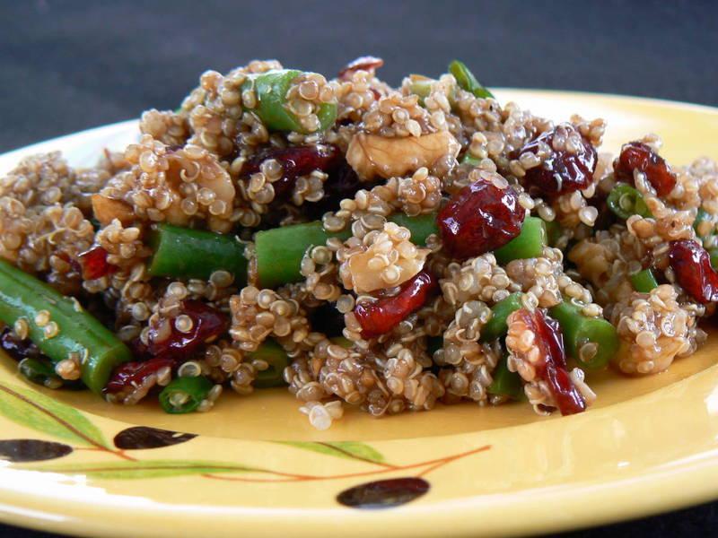Cranberry Walnut Quinoa Salad Quinoa (pronounced keen-wah ) is a grain-like crop and cooks similarly to couscous or rice.