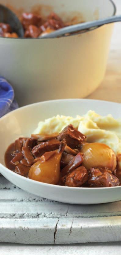 Main Courses and Sides Beef Bourguignon A nourishing twist on this French classic. 12 serves 24 serves 40 80 ml Olive oil 1.