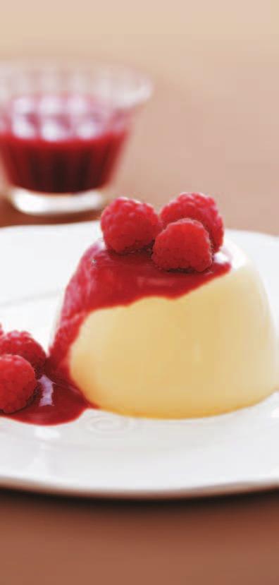 Desserts and Cakes Panna Cotta This smooth and silky Panna Cotta makes a stunning dessert when served with a striking berry sauce.