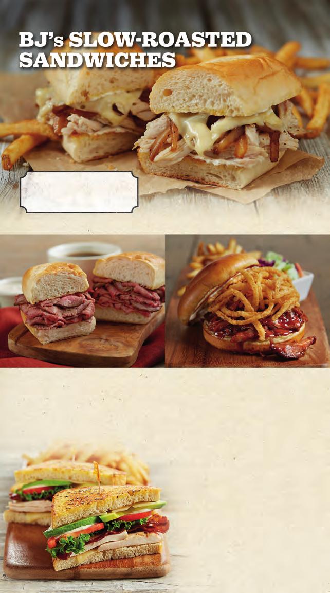 Three specialty sandwiches featuring our turkey, prime rib and pork slow-roasted to perfection.