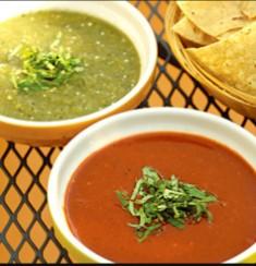 SALSAS 1.-GREEN SAUCE WITH CHIPS.