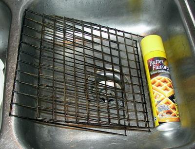 My Little Chief Smoker has 3 wire racks. I clean them lightly and treat them with non-stick spray.