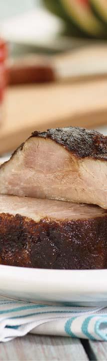 Makes 2 to 4 servings Prep Time: 15 mins plus 30 mins stand time Cook Time: 4½ hrs Honey Red Pepper Glazed Back Ribs 2 racks Smithfield Extra Tender Pork Back Ribs, membrane removed ¼ cup Chinese 5