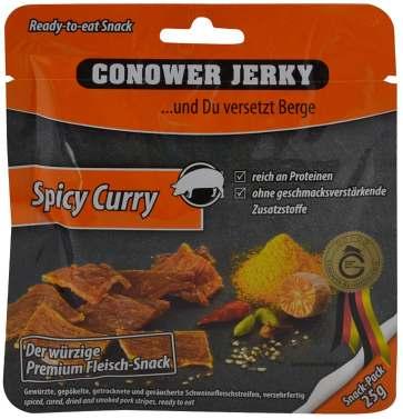 Conower Jerky Spicy Curry: Spicy Curry Flavored Pork Jerky Snack Gut Conow Landprodukte Germany Event Date: Jun 2015 Price: US 2.44 EURO 1.